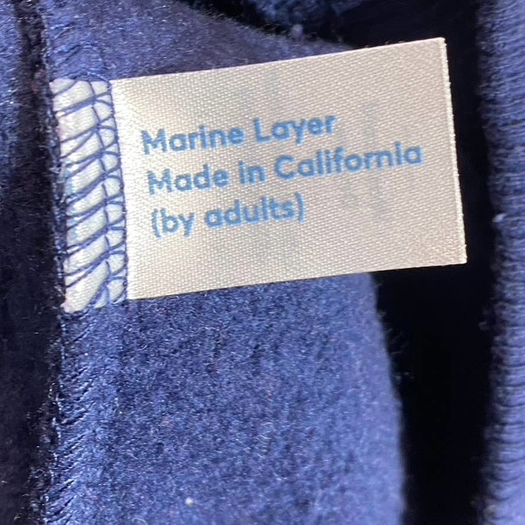 RE-SPUN By Marine Layer Women's Navy Colorblock Full-Zip Hooded Sweater SZ M - Picture 8 of 9